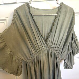 Midi Olive green summer dress
